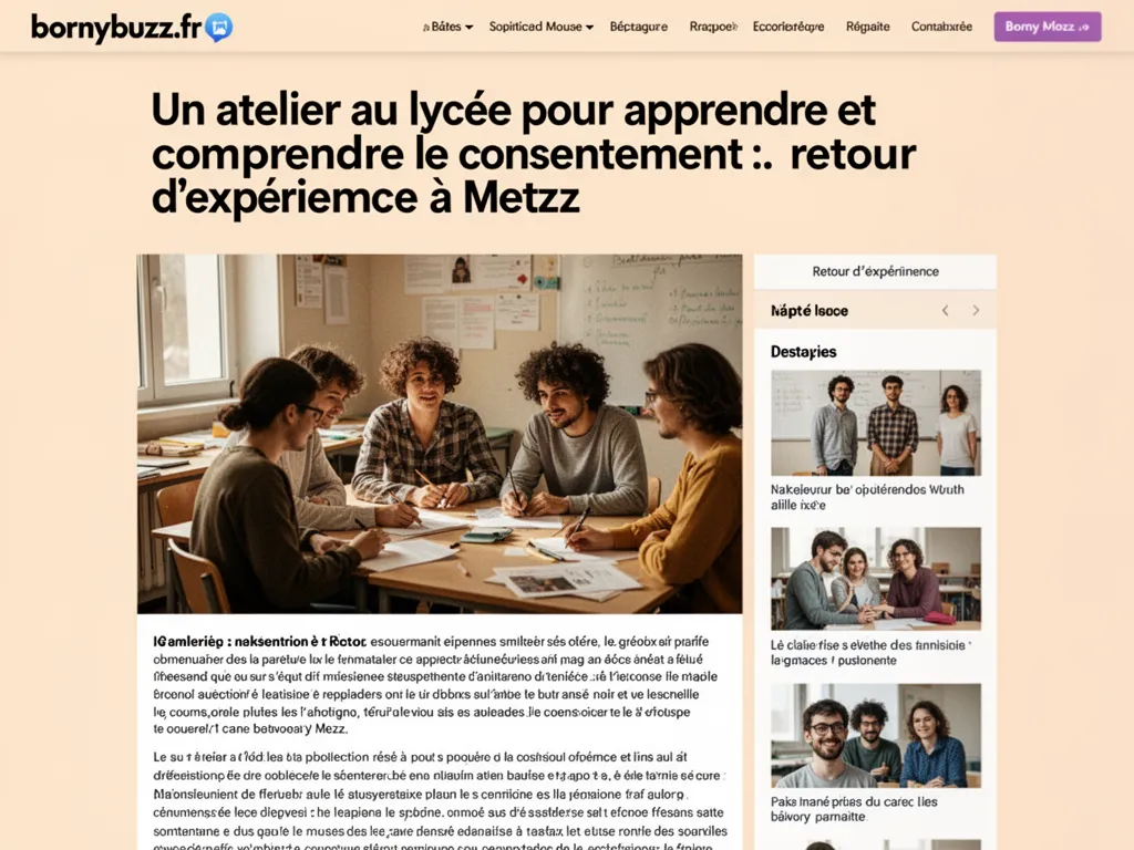 Un atelier au lycée pour apprendre et comprendre le consentement : retour d'expérience à Metz