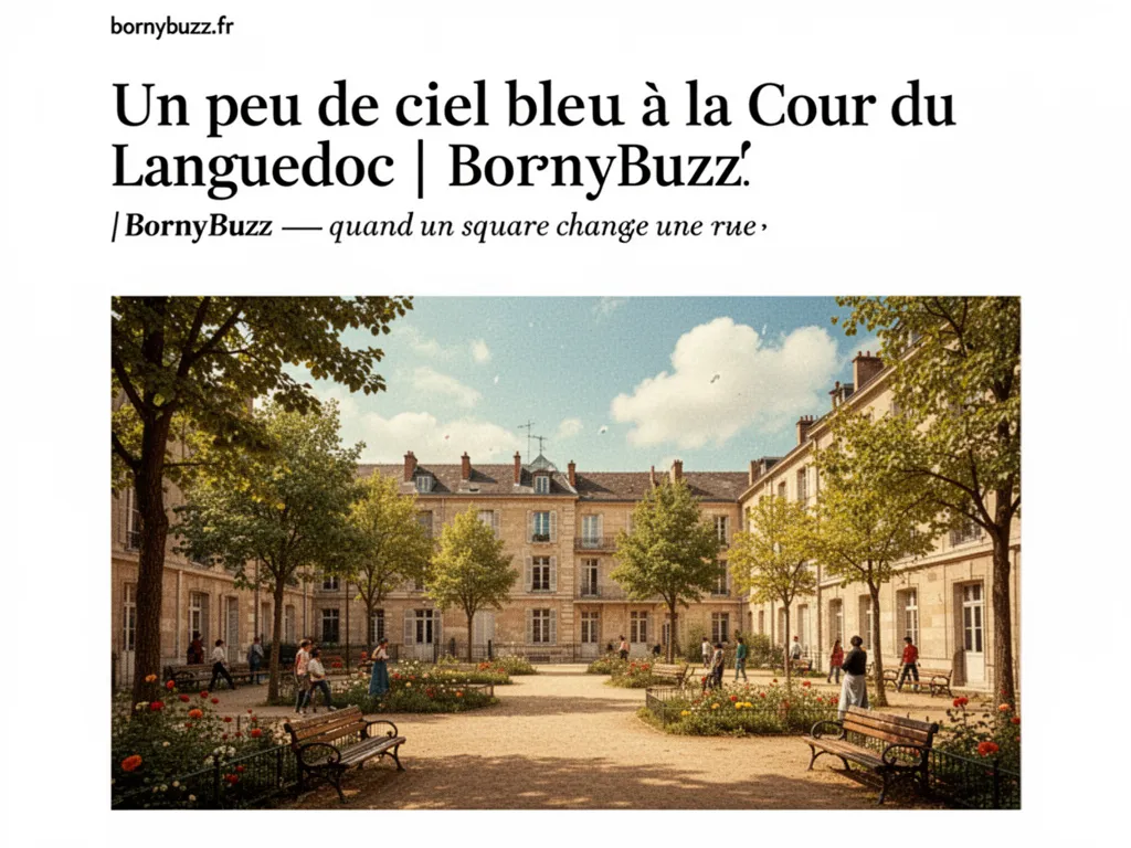 Un peu de ciel bleu à la Cour du Languedoc | BornyBuzz : quand un square change une rue