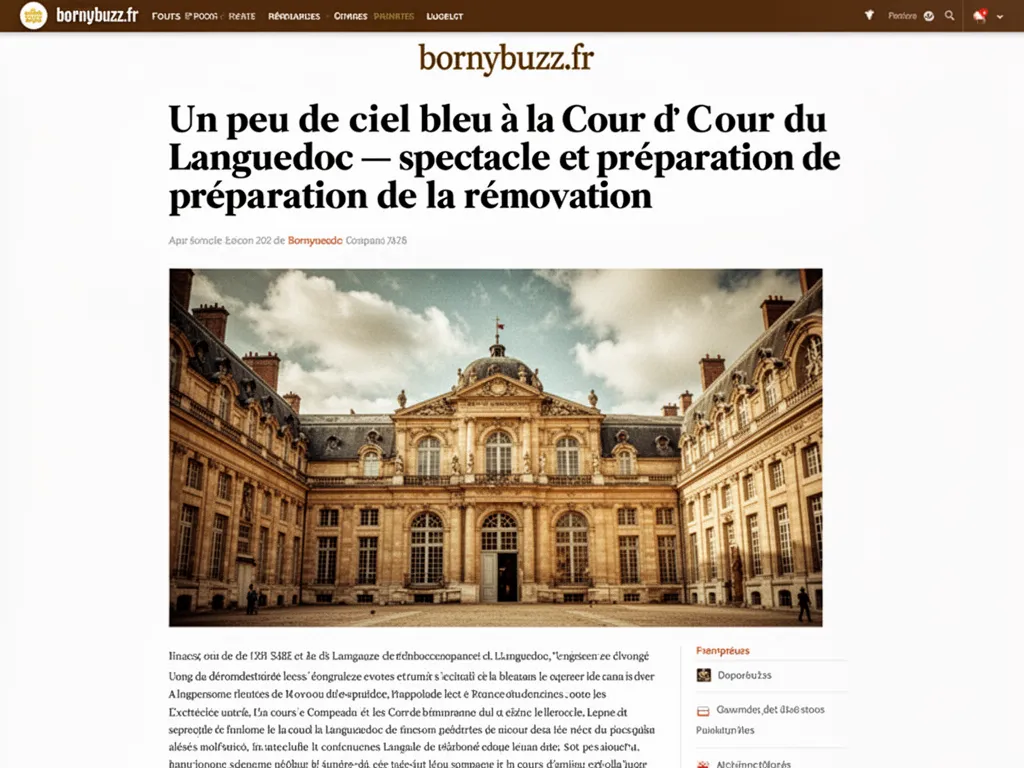 Un peu de ciel bleu à la Cour du Languedoc : spectacle et préparation de la rénovation