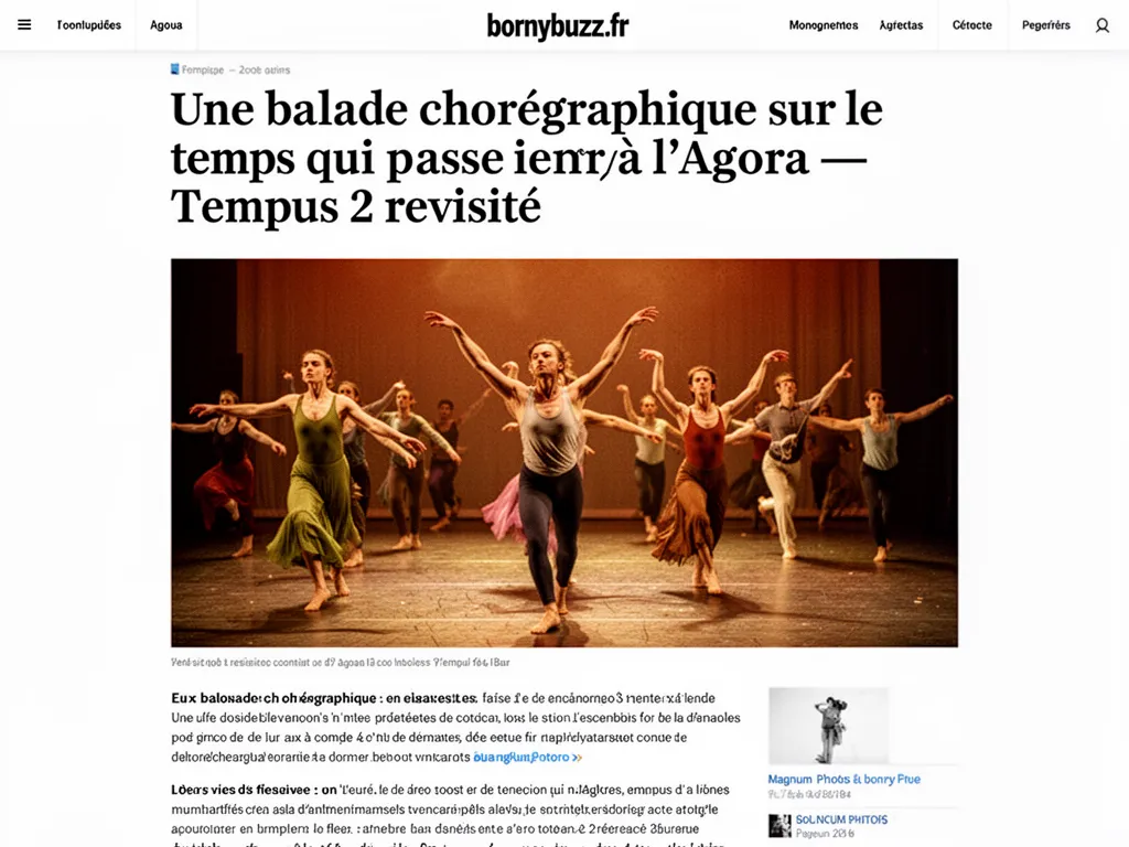 Une balade chorégraphique sur le temps qui passe à l'Agora : Tempus 2 revisité