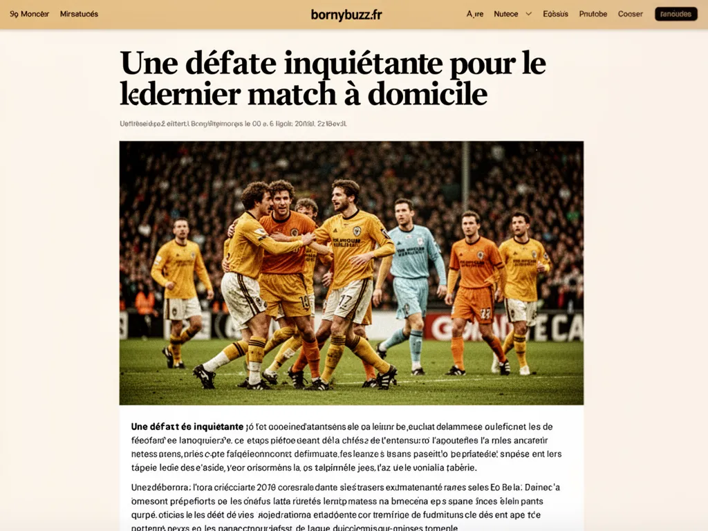 Une défaite inquiétante pour le dernier match à domicile