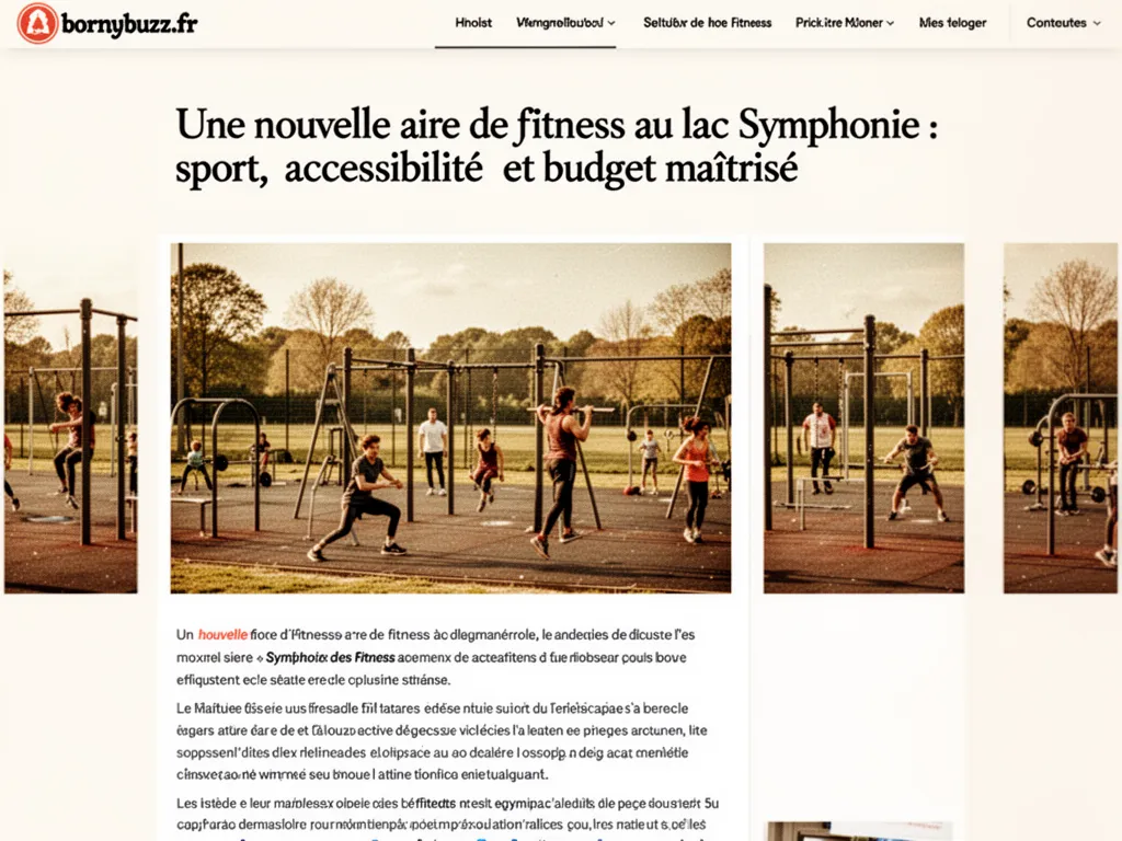 Une nouvelle aire de fitness au lac Symphonie : sport, accessibilité et budget maîtrisé