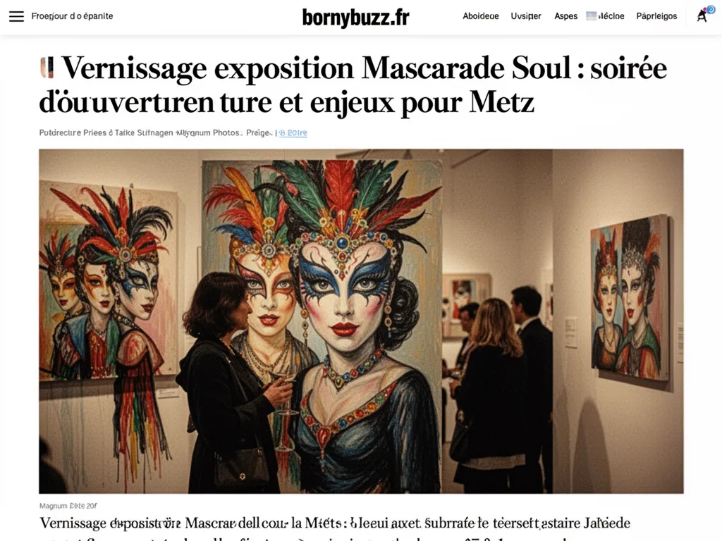 Vernissage exposition Mascarade Soul : soirée d'ouverture et enjeux pour Metz