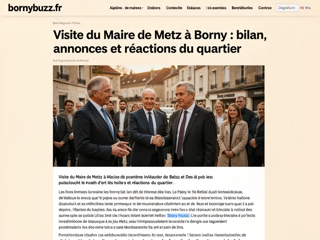 Visite du Maire de Metz à Borny : bilan, annonces et réactions du quartier