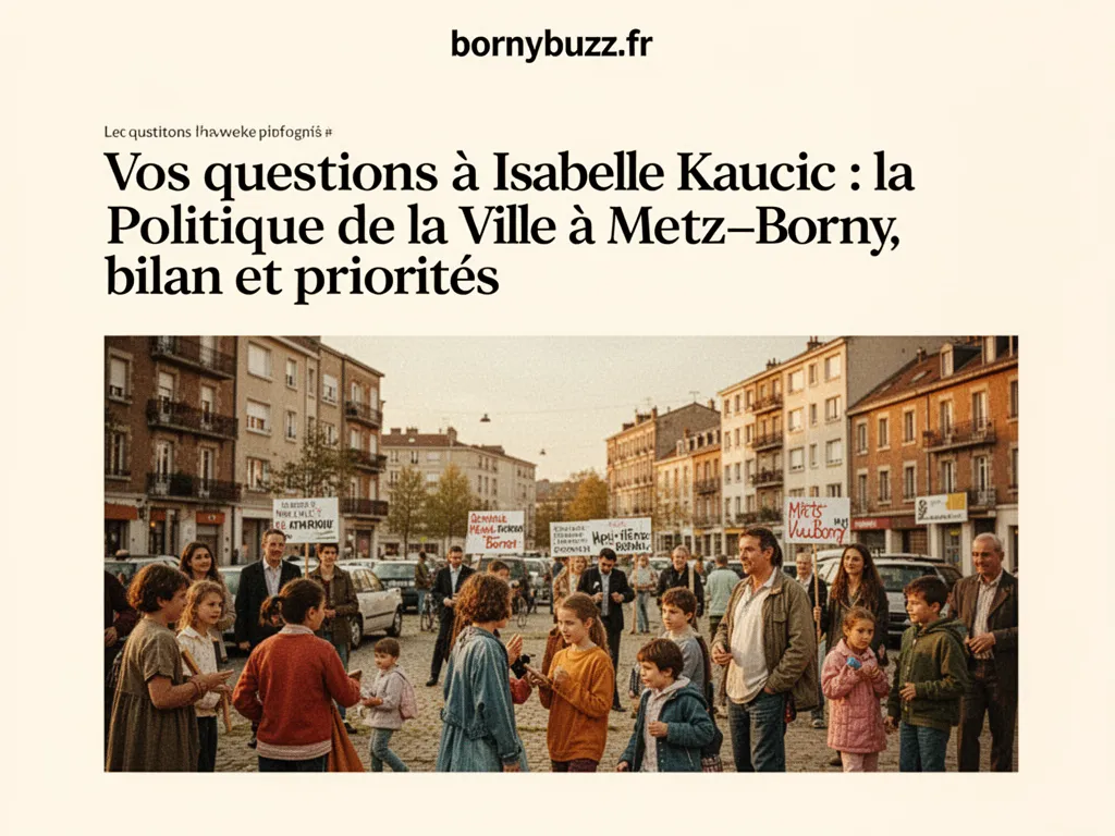 Vos questions à Isabelle Kaucic : la Politique de la Ville à Metz‑Borny, bilan et priorités