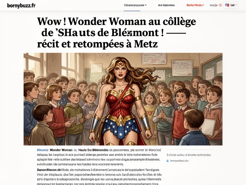 Wow ! Wonder Woman au collège des Hauts de Blémont ! — récit et retombées à Metz