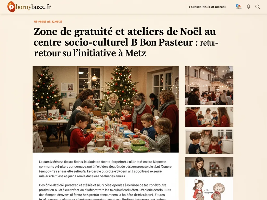 Zone de gratuité et ateliers de Noël au centre socio-culturel Bon Pasteur : retour sur l'initiative à Metz
